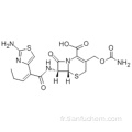 (6R, 7R) -3 - [[(aminocarbonyl) oxy] méthyl] -7 - [[(2Z) -2- (2-amino-4-thiazolyl) -1-oxo-2-pentényl] amino] -8 -oxo-5-thia-1-azabicyclo [4.2.0] oct-2-ène-2-carboxylique CAS 135889-00-8